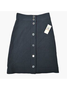 Michael Kors size 2 New Snap button straight skirt 24" long Navy Blue